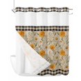 thumbnail image 1 of No Hook Shower Curtain with Snap-in Liner, Spring Daisy Waterproof Fabric Bathroom Curtains, Country Vintage Yellow White Floral Leaf Plaid Bath Curtains & Mesh Top Window 72"x78" Long, 1 of 9