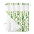 thumbnail image 1 of No Hook Shower Curtain with Snap-in Liner, Spring Leaves Waterproof Fabric Bathroom Curtains, Pastoral Garden Botanical Watercolor Bath Curtains & Mesh Top Window 66"x72", 1 of 9