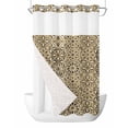 thumbnail image 1 of No Hook Shower Curtain with Snap-in Liner, Traditional Morocco Waterproof Fabric Bathroom Curtains, Vintage Abstract Geometric Art Brown Bath Curtains & Mesh Top Window 54"x78", 1 of 9