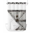 thumbnail image 1 of No Hook Shower Curtain with Snap-in Liner, Vintage Gate Waterproof Fabric Bathroom Curtains, Farmhouse Wooden Grain Shabby Chic Door Bath Curtains & Mesh Top Window Stall 48"x72", 1 of 9
