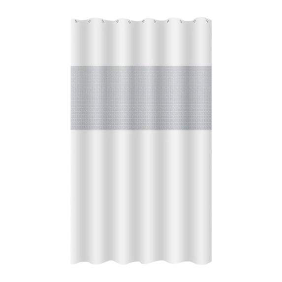 No Hook Shower Curtain, Splicing Eva Waterproof Shower Curtain 180x180cm Thickened with Light-Permeable Panel, Includes Rings, Bathroom Shower Curtain Hooks