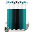 thumbnail image 1 of No Hook Shower Curtain, Teal Black Ombre Shower Curtains for Bathroom with See Through Top Window, Gradient Contemporary Abstract Art Waterproof & Washable Bath Curtain Stall 48"x72", 1 of 9