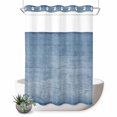 thumbnail image 1 of No Hook Shower Curtain, Vintage Blue Shower Curtains for Bathroom with See Through Top Window, Modern Abstract Retro Art Waterproof & Washable Bath Curtain Stall 48"x72", 1 of 9