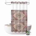 thumbnail image 1 of No Hook Shower Curtain, Vintage Boho Shower Curtains for Bathroom with See Through Top Window, Modern Geometric Aesthetics Abstract Art Waterproof & Washable Bath Curtain Stand Up Stall 36"x72", 1 of 9