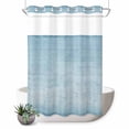 thumbnail image 1 of No Hook Shower Curtain, Vintage Light Blue Shower Curtains for Bathroom with See Through Top Window, Modern Abstract Retro Art Waterproof & Washable Bath Curtain Stall 48"x72", 1 of 9