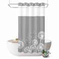 thumbnail image 1 of No Hook Shower Curtain, White Dandelion Shower Curtains for Bathroom with See Through Top Window, Spring Plants Flowers Vintage Gray Waterproof & Washable Bath Curtain Narrow 54"x78", 1 of 9
