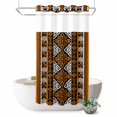 thumbnail image 1 of No Hook Shower Curtain, Yellow Beige Boho Shower Curtains for Bathroom with See Through Top Window, Geometric Vintage Abstract Art Ethnic Waterproof & Washable Bath Curtain Stand Up Stall 36"x72", 1 of 9