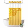thumbnail image 1 of No Hook Shower Curtain, Yellow Golden Floral Shower Curtains for Bathroom with See Through Top Window, Spring Summer Shiny Flowers Waterproof & Washable Bath Curtain Small Stall 36"x78", 1 of 9