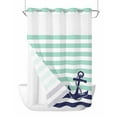 thumbnail image 1 of No Hook Shower Curtains, Anchor Auqa Extra Long Bathtub Curtains with Snap in Liner, Modern Navy Blue White Striped Nautical Waterproof Washable Fabric Bathroom Shower Curtain Sets, 72" x 96", 1 of 7