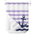 thumbnail image 1 of No Hook Shower Curtains, Anchor Purple Long Bathtub Curtains with Snap in Liner, Modern Navy Blue White Striped Nautical Waterproof Washable Fabric Bathroom Shower Curtain Sets, 72" x 78", 1 of 7