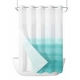 thumbnail image 1 of No Hook Shower Curtains, Aqua White Ombre Stall Bathroom Curtain with Snap in Liner, Chic Modern Funny Abstract Striped Art Waterproof Washable Fabric Bathroom Shower Curtain Sets, 48" x 72", 1 of 7