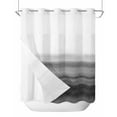 thumbnail image 1 of No Hook Shower Curtains, Black White Ombre Long Bathtub Curtains with Snap in Liner, Vintage Minimalism Abstract Stripes Waterproof Washable Fabric Bathroom Shower Curtain Sets, 72" x 78", 1 of 7