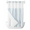 thumbnail image 1 of No Hook Shower Curtains, Blue Stall Bathroom Curtain with Snap in Liner, Abstract Art Gradient Minimalist Modern Texture Waterproof Washable Fabric Bathroom Shower Curtain Sets, 54" x 78", 1 of 7