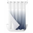 thumbnail image 1 of No Hook Shower Curtains, Blue White Small Shower Curtains with Snap in Liner, Ombre Gradient Striped Minimalist Texture Waterproof Washable Fabric Bathroom Shower Curtain Sets, 36" x 72", 1 of 7