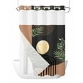 thumbnail image 1 of No Hook Shower Curtains, Boho Mid Century Standard Bathroom Curtains with Snap in Liner, Modern Abstract Art Moon Stripe Leaves Waterproof Washable Fabric Bathroom Shower Curtain Sets, 60" x 72", 1 of 7