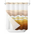 thumbnail image 1 of No Hook Shower Curtains, Burnt Orange Ombre Stripe Standard Bathtub Curtains with Snap in Liner, Abstract Summer Beach Coastal Waterproof Washable Fabric Bathroom Shower Curtain Sets, 72" x 72", 1 of 7