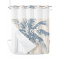 thumbnail image 1 of No Hook Shower Curtains with Detachable Snap-in Liner Set, Blue Palm Tree Waterproof Hotel Style Bathroom Shower Curtain, Coastal Summer Wooden Breathable Mesh Top Window Bath Curtains 72''x78'', 1 of 6