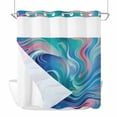 thumbnail image 1 of No Hook Shower Curtains with Detachable Snap-in Liner Set, Blue Pink Ombre Waterproof Hotel Style Bathroom Shower Curtain, Modern Abstract Art Breathable Mesh Top Window Bath Curtains 72''x78'', 1 of 9