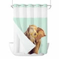 thumbnail image 1 of No Hook Shower Curtains with Detachable Snap-in Liner Set, Green Elephants Waterproof Hotel Style Bathroom Shower Curtain, Funny Animals Modern Art Breathable Mesh Top Window Bath Curtains 72''x84'', 1 of 9