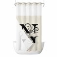 thumbnail image 1 of No Hook Shower Curtains with Detachable Snap-in Liner Set, Letter N Waterproof Hotel Style Bathroom Shower Curtain, Monogram Words Breathable Mesh Top Window Bath Curtains 36''x72'', 1 of 9