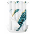 thumbnail image 1 of No Hook Shower Curtains, Marble Turquoise Small Shower Curtains with Snap in Liner, Gold Foil Ceramic Style Crack Scratch Waterproof Washable Fabric Bathroom Shower Curtain Sets, 36" x 72", 1 of 7