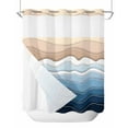 thumbnail image 1 of No Hook Shower Curtains, Navy Blue Ombre Stripe Standard Bathtub Curtains with Snap in Liner, Abstract Summer Beach Coastal Waterproof Washable Fabric Bathroom Shower Curtain Sets, 72" x 72", 1 of 7