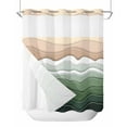 thumbnail image 1 of No Hook Shower Curtains, Sage Green Ombre Stripe Standard Shower Curtains with Snap in Liner, Abstract Summer Beach Coastal Waterproof Washable Fabric Bathroom Shower Curtain Sets, 66" x 72", 1 of 7
