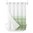 thumbnail image 1 of No Hook Shower Curtains, Sage Green White Ombre Stall Bathroom Curtain with Snap in Liner, Country Modern Stripes Lines Waterproof Washable Fabric Bathroom Shower Curtain Sets, 48" x 72", 1 of 7