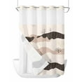 thumbnail image 1 of No Hook Shower Curtains with Snap in Liner, Beige Retro Landscape Waterproof Fabric Shower Curtain, Modern Abstract Bare Trees Double Layers & See-Through Top Window Bathroom Curtains 60''x72'', 1 of 6