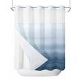 thumbnail image 1 of No Hook Shower Curtains with Snap in Liner, Blue Ombre Waterproof Fabric Shower Curtain, Watercolor Abstract Minimalist Art Double Layers & See-Through Top Window Bathroom Curtains 66''x72'', 1 of 6