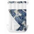 thumbnail image 1 of No Hook Shower Curtains with Snap in Liner, Blue White Marble Waterproof Fabric Shower Curtain, Nature Stone Abstract Double Layers & See-Through Top Window Bathroom Curtains 36''x72'', 1 of 6