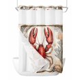 thumbnail image 1 of No Hook Shower Curtains with Snap in Liner, Coastal Lobster Waterproof Fabric Shower Curtain, Beach Coral Shell Nautical Vintage Double Layers & See-Through Top Window Bathroom Curtains 72''x96'', 1 of 6