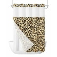 thumbnail image 1 of No Hook Shower Curtains with Snap in Liner, Leopard Waterproof Fabric Shower Curtain, Brown Animals Art Modern Farmhouse Double Layers & See-Through Top Window Bathroom Curtains 60''x72'', 1 of 6