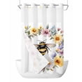 thumbnail image 1 of No Hook Shower Curtains with Snap in Liner, Rustic Bee Garland Waterproof Fabric Shower Curtain, Spring Floral Watercolor Double Layers & See-Through Top Window Bathroom Curtains 54''x78'', 1 of 6