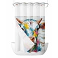 thumbnail image 1 of No Hook Shower Curtains with Snap in Liner, Rustic Colorful Cow Fabric Shower Curtain, Modern Oil Abstract Painting Animals Double Layers & See-Through Top Window Bathroom Curtains 36''x72'', 1 of 6