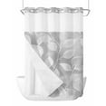 thumbnail image 1 of No Hook Shower Curtains with Snap in Liner, Silver Gray Leaves Waterproof Fabric Shower Curtain, Vintage Abstract Branch Botanical Double Layers & See-Through Top Window Bathroom Curtains 60''x72'', 1 of 6