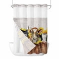 thumbnail image 1 of No Hook Shower Curtains with Snap-in Liner Set, Farm Pig Cow Vintage Waterproof Hotel Style Bathroom Shower Curtain, Farmhouse Retro Sunflower Grey Breathable Mesh Top Window Bath Curtains 72''x84'', 1 of 9