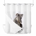 thumbnail image 1 of No Hook Shower Curtains with Snap-in Liner Set, Funny Koala Waterproof Hotel Style Bathroom Shower Curtain, Cute Art Fun Lovely Animals on Toilets Breathable Mesh Top Window Bath Curtains 72''x78'', 1 of 9