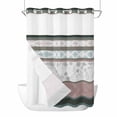 thumbnail image 1 of No Hook Shower Curtains with Snap-in Liner Set, Grey Stripes Abstract Waterproof Hotel Style Bathroom Shower Curtain, Geometric Spring Flowers Country Breathable Mesh Top Bath Curtains 60''x72'', 1 of 9