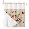 thumbnail image 1 of No Hook Shower Curtains with Snap-in Liner Set, Ladybugs Eucalyptus Leaves Waterproof Hotel Style Bathroom Shower Curtain, Spring Botanical Vintage Breathable Mesh Top Window Bath Curtains 72''x78'', 1 of 9