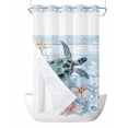 thumbnail image 1 of No Hook Shower Curtains with Snap-in Liner Set, Ocean Turtle Waterproof Hotel Style Bathroom Shower Curtain, Blue Coral Coastal Starfish Nautical Shell Mesh Top Window Bath Curtains 36''x72'', 1 of 6
