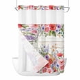 thumbnail image 1 of No Hook Shower Curtains with Snap-in Liner Set, Pink Flowers Waterproof Hotel Style Bathroom Shower Curtain, Spring Floral Elegant Pastoral Wooden Breathable Mesh Top Window Bath Curtains 48''x72'', 1 of 9