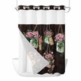 thumbnail image 1 of No Hook Shower Curtains with Snap-in Liner Set, Pink Spring Floral Waterproof Hotel Style Bathroom Shower Curtain, Farmhouse Botanical Wooden Retro Art Breathable Mesh Top Bath Curtains 60''x72'', 1 of 9