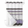 thumbnail image 1 of No Hook Shower Curtains with Snap-in Liner Set, Purple Geometric Waterproof Hotel Style Bathroom Shower Curtain, Stripes Boho Spring Flowers Country Rural Breathable Mesh Top Bath Curtains 60''x72'', 1 of 9