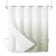 thumbnail image 1 of No Hook Shower Curtains with Snap-in Liner Set, Sage Green Geometric Waterproof Hotel Bathroom Shower Curtain, Modern White Stripe Distortion Art Breathable Mesh Top Window Bath Curtains 72''x78'', 1 of 9