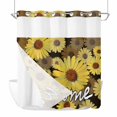 thumbnail image 1 of No Hook Shower Curtains with Snap-in Liner Set, Spring Daisy Waterproof Hotel Style Bathroom Shower Curtain, Botanical Brown Yellow Flowers Oil Painting Breathable Mesh Top Bath Curtains 72''x72'', 1 of 9