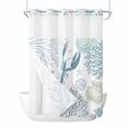 thumbnail image 1 of No Hook Shower Curtains with Snap-in Liner Set, Teal Blue Coastal Waterproof Hotel Style Bathroom Shower Curtain, Summer Lobster Coral Nautical Breathable Mesh Top Window Bath Curtains 60''x72'', 1 of 9