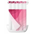 thumbnail image 1 of No Hook Shower Curtains with Snap-in Liner Set, Valentines Pink Ombre Waterproof Hotel Style Bathroom Shower Curtain, Modern Geometric Abstract Aesthetic Cream Mesh Top Window Bath Curtains 54''x78'', 1 of 6
