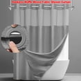 thumbnail image 1 of Hookless Waffle Weave Fabric Shower Curtain with Snap-in Liner, DawnJoanHD Grey Polyester Shower Curtains with See-Through Top Window, 72" x 75", 1 of 10
