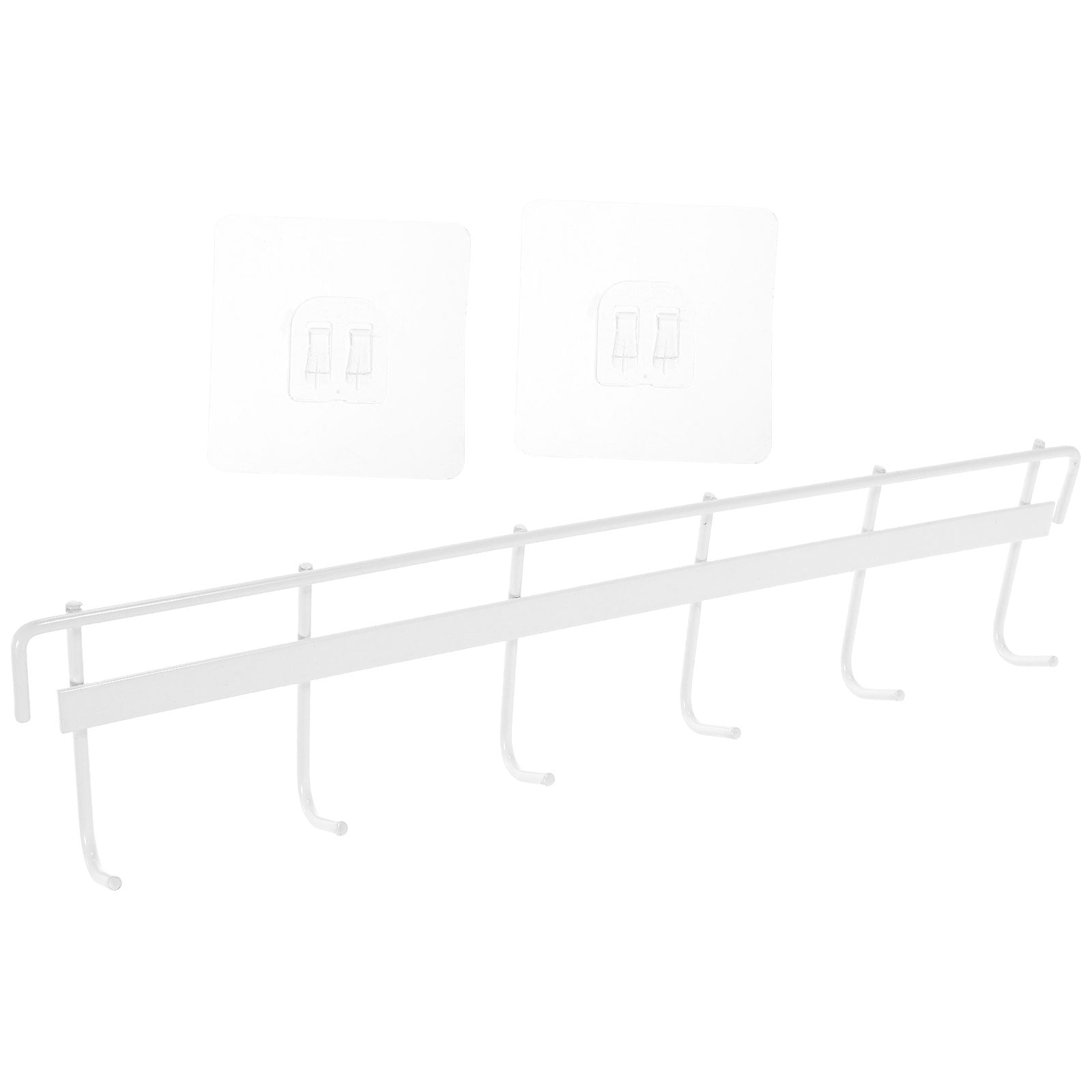 Wall Mounted Kitchen Hook Storage Rack with Rail, Cutlery Holder, Towel ...